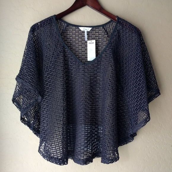 PacSun Sweaters - NWT Pacsun Kirra Crochet Charcoal Poncho